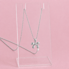 Load image into Gallery viewer, Silver necklace with a bow pendant