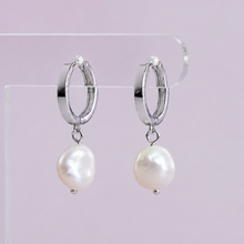 Load image into Gallery viewer, Fleur Pearl Huggies
