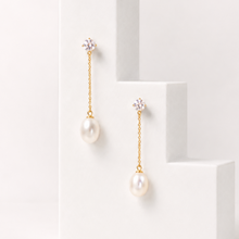 Load image into Gallery viewer, Olivia Pearl Drop Studs

